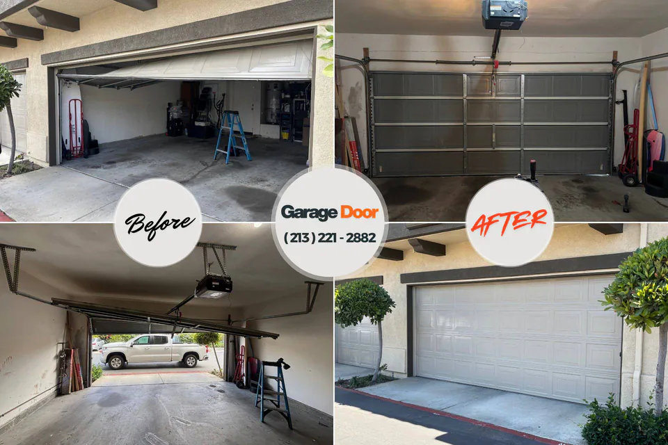 Before and after: garage door repair 21704